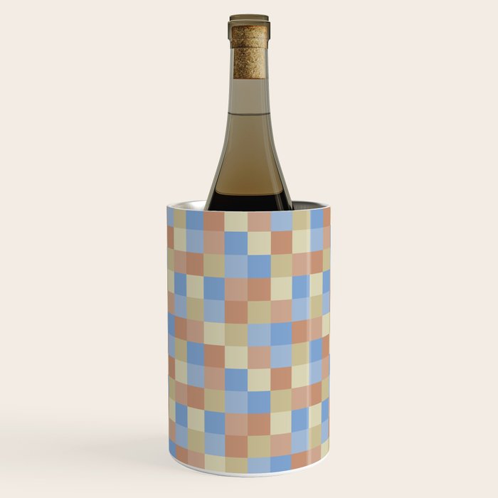Bold Muted Checks Pattern - Small VII Wine Chiller Gallery Image 1
