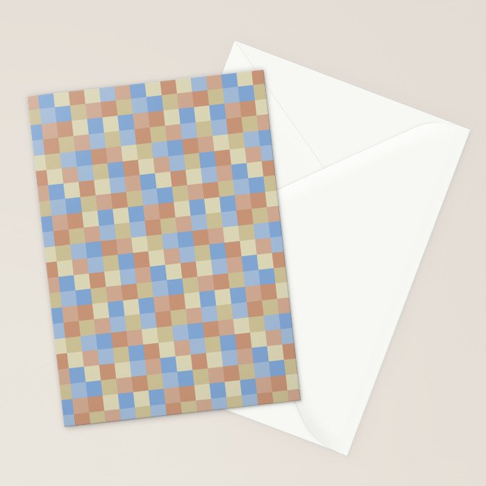Bold Muted Checks Pattern - Small VII Stationery Card Gallery Image 2