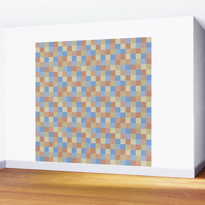 Bold Muted Checks Pattern - Small VII Wall Mural Gallery Image 2