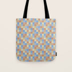 Bold Muted Checks Pattern - Small VII Tote Bag Gallery Image 1