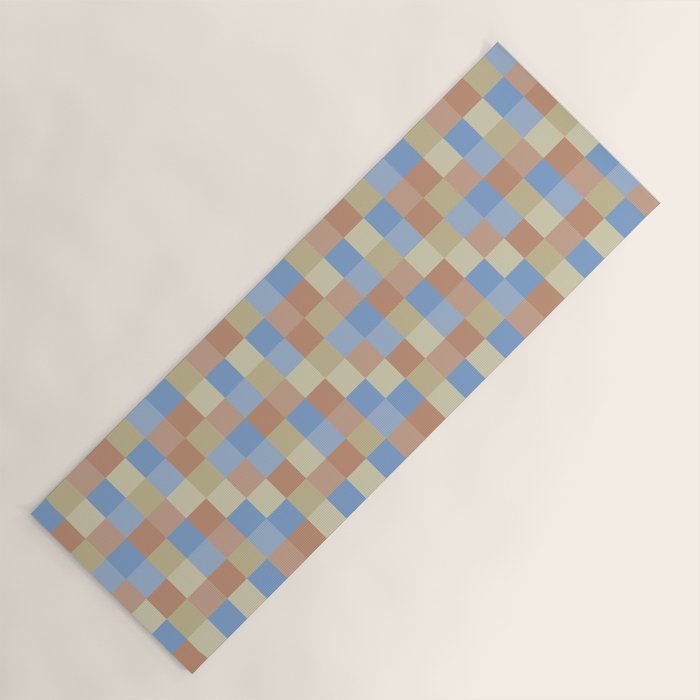 Bold Muted Checks Pattern - Small VII Yoga Mat Gallery Image 1