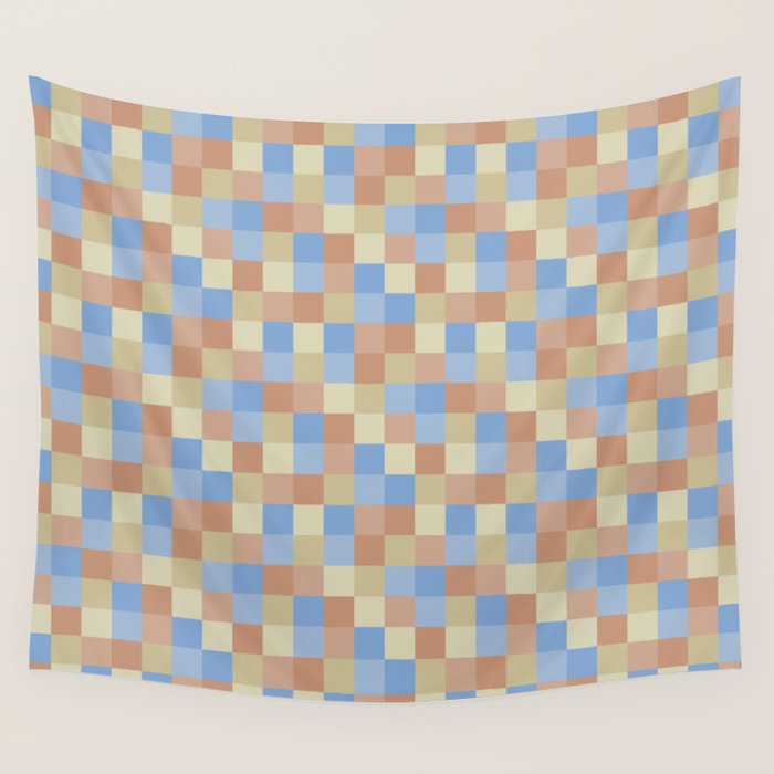 Bold Muted Checks Pattern - Small VII Wall Tapestry Gallery Image 4