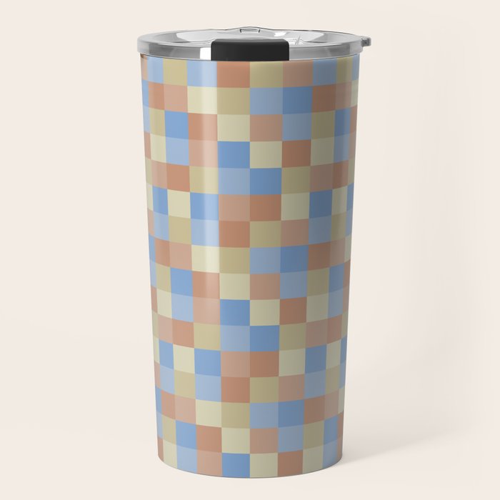 Bold Muted Checks Pattern - Small VII Travel Mug Gallery Image 1