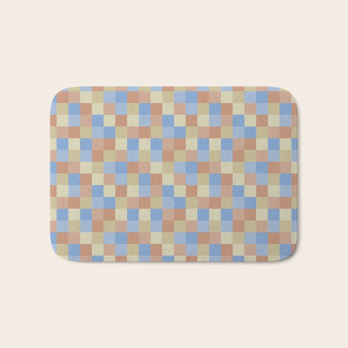 Bold Muted Checks Pattern - Small VII Bath Mat Gallery Image 1