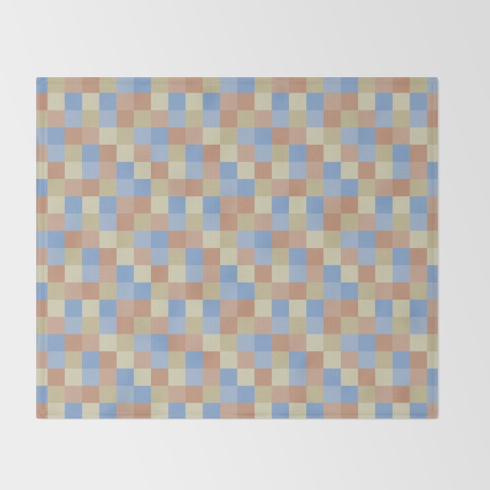 Bold Muted Checks Pattern - Small VII Throw Blanket Gallery Image 2