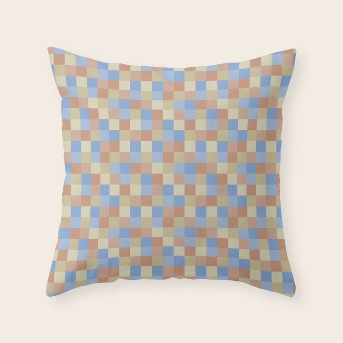 Bold Muted Checks Pattern - Small VII Throw Pillow Gallery Image 6