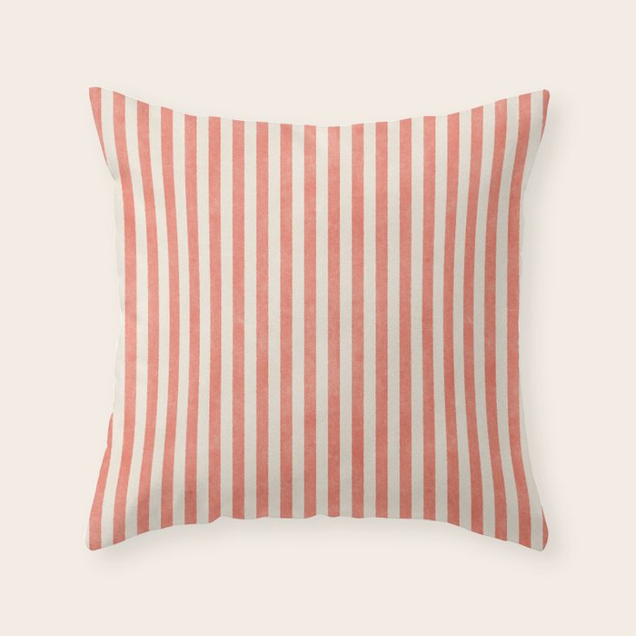 STRIPES - 07 - Guava Throw Pillow Gallery Image 1