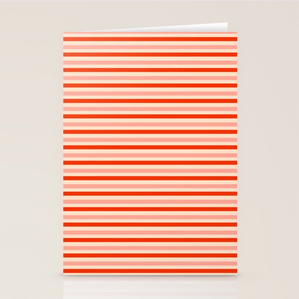 Pink, Red and Cream Stripes  Stationery Card Gallery Image 1