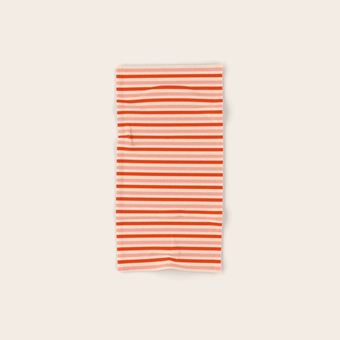 Pink, Red and Cream Stripes  Bath Towel Gallery Image 1