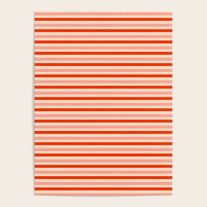 Pink, Red and Cream Stripes  Poster Gallery Image 4