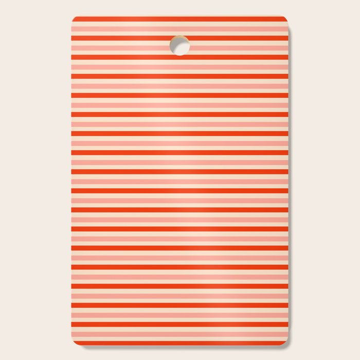 Pink, Red and Cream Stripes  Cutting Board Gallery Image 1