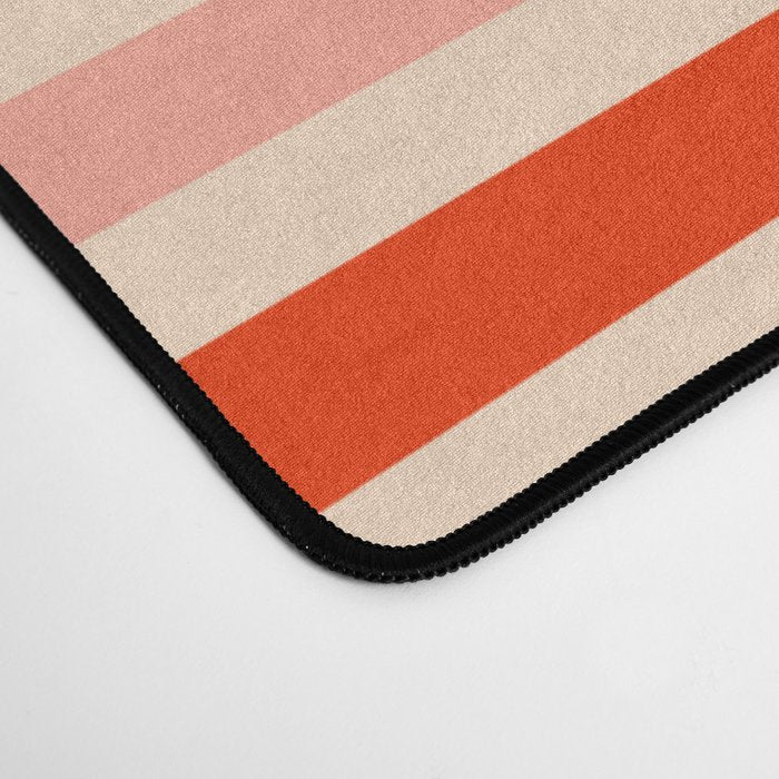 Pink, Red and Cream Stripes  Desk Mat Gallery Image 4