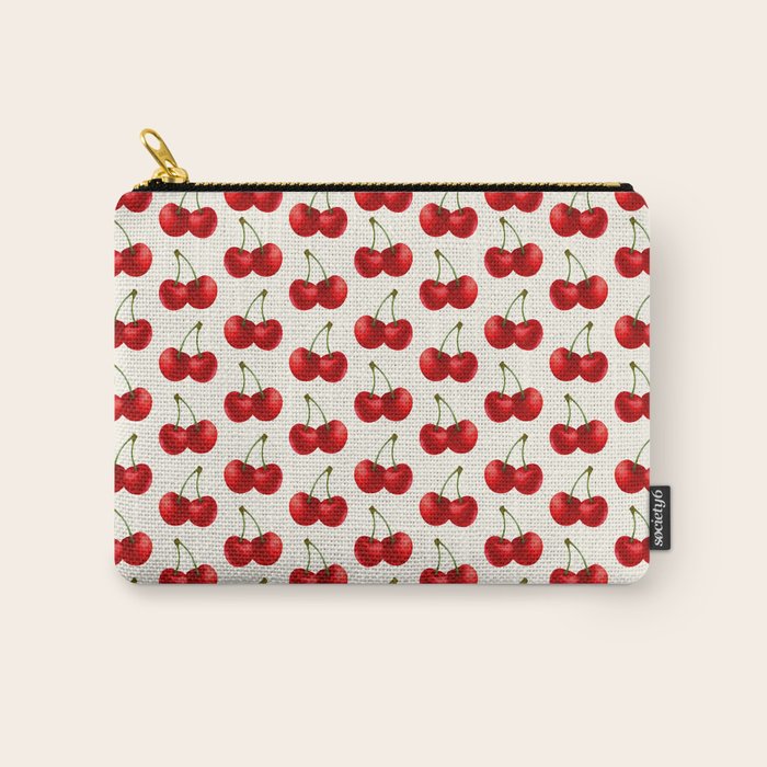 Y2K Cherries - Creme Pattern Large Carry All Pouch Gallery Image 1