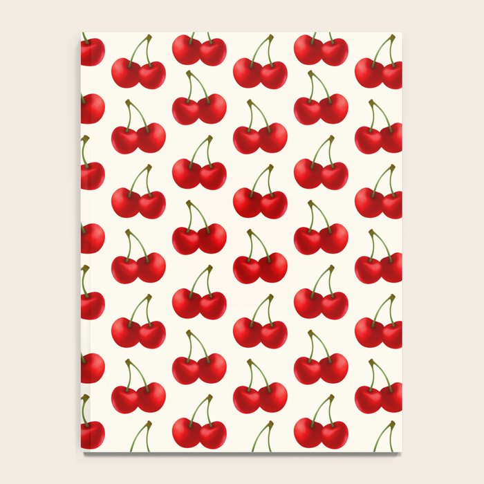 Y2K Cherries - Creme Pattern Large Notebook Gallery Image 4