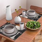 Memphis Redux New 80s Geometric Abstract Pattern in Black and Almond Cream Placemat Gallery Image 2