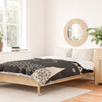Memphis Redux New 80s Geometric Abstract Pattern in Black and Almond Cream Duvet Cover Gallery Image 2