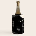 Memphis Redux New 80s Geometric Abstract Pattern in Black and Almond Cream Wine Chiller Gallery Image 1