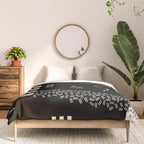 Memphis Redux New 80s Geometric Abstract Pattern in Black and Almond Cream Comforter Gallery Image 3