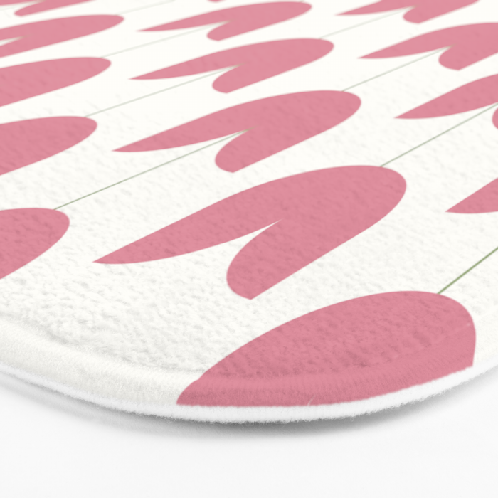 Spring Tulips VII Pink Mid Century Flowers Bath Mat Gallery Image 3