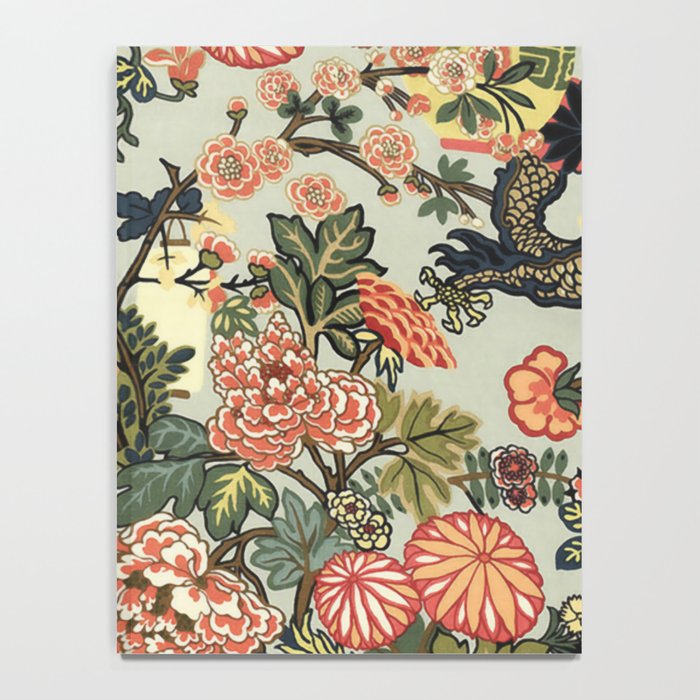 Chinese Dragon Vintage Floral Pattern Notebook Gallery Image 4