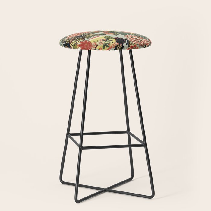 Chinese Dragon Vintage Floral Pattern Stool Gallery Image 1