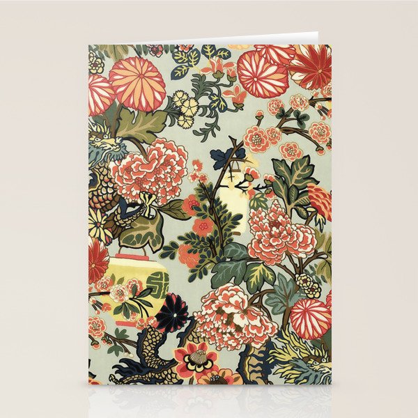 Chinese Dragon Vintage Floral Pattern Stationery Card Gallery Image 2