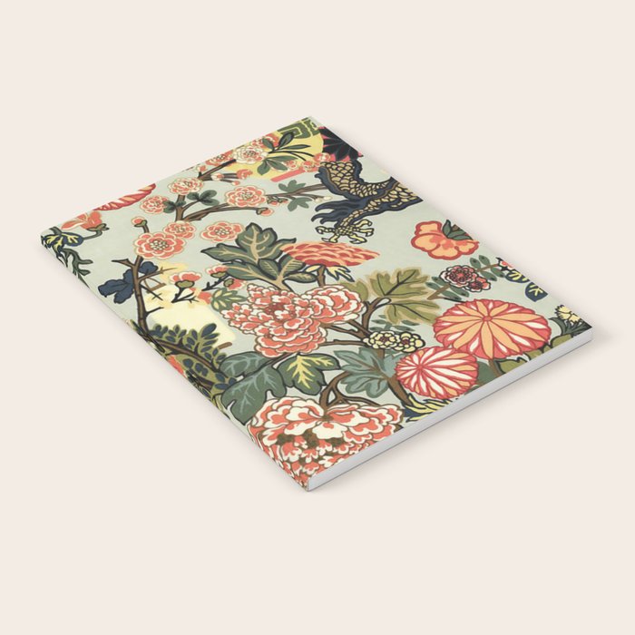 Chinese Dragon Vintage Floral Pattern Notebook Gallery Image 2