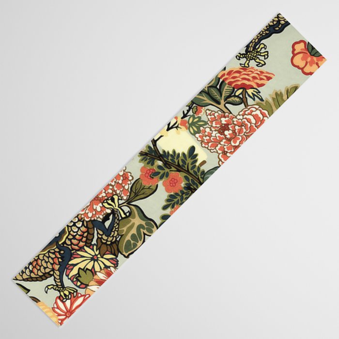 Chinese Dragon Vintage Floral Pattern Table Runner Gallery Image 3