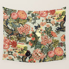 Chinese Dragon Vintage Floral Pattern Wall Tapestry Gallery Image 4