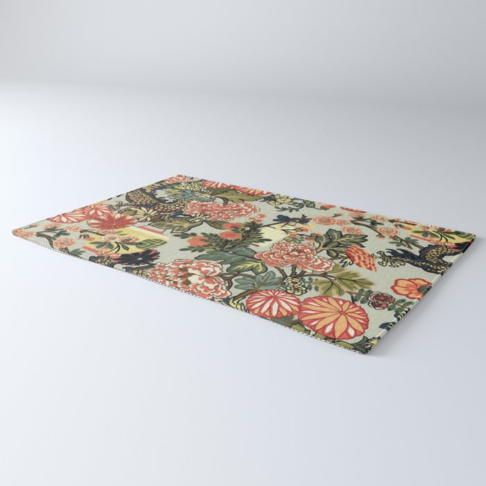 Chinese Dragon Vintage Floral Pattern Rug Gallery Image 3