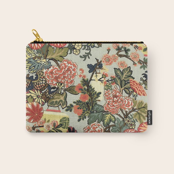 Chinese Dragon Vintage Floral Pattern Carry All Pouch Gallery Image 1