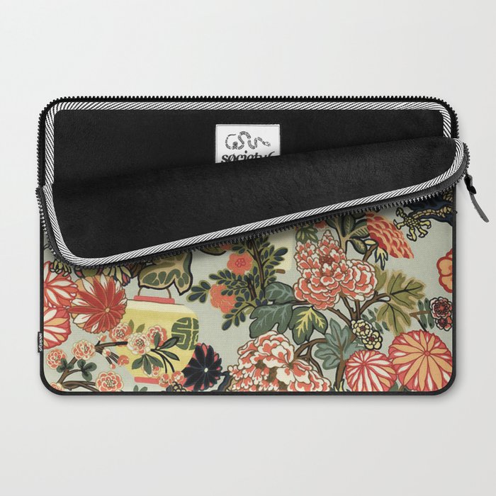 Chinese Dragon Vintage Floral Pattern Laptop Sleeve Gallery Image 2