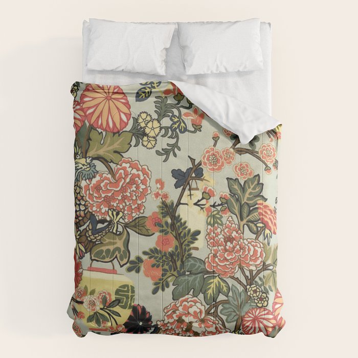 Chinese Dragon Vintage Floral Pattern Comforter Gallery Image 6