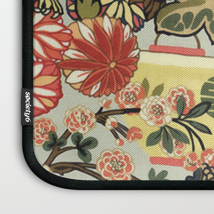 Chinese Dragon Vintage Floral Pattern Laptop Sleeve Gallery Image 3