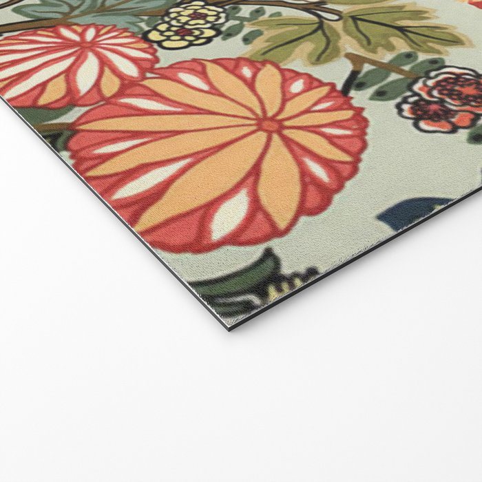 Chinese Dragon Vintage Floral Pattern Welcome Mat Gallery Image 2