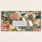 Chinese Dragon Vintage Floral Pattern Desk Mat Gallery Image 1
