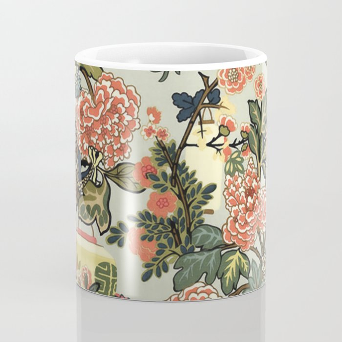 Chinese Dragon Vintage Floral Pattern Coffee Mug Gallery Image 4