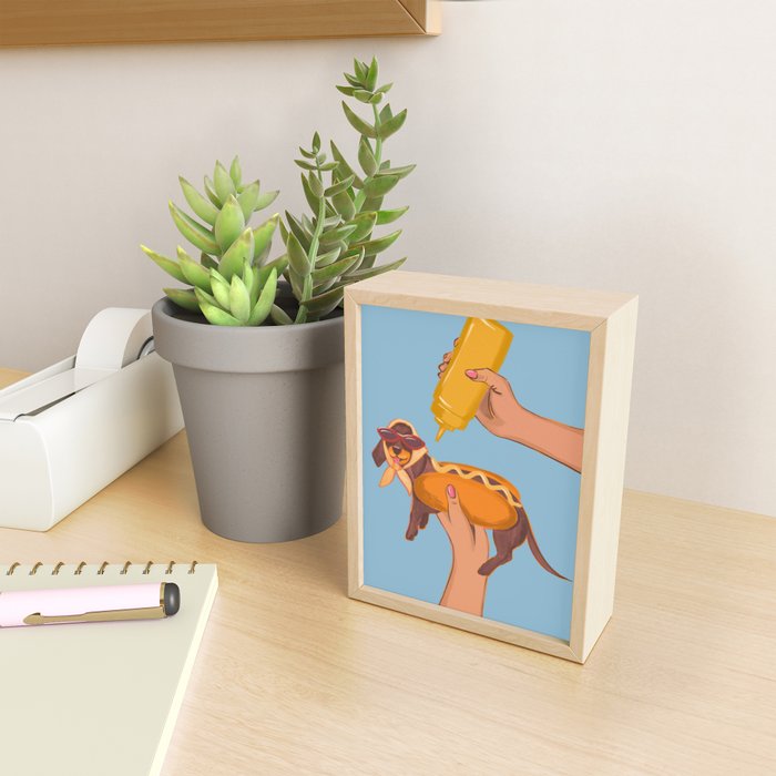 Hot Dog Dachshund Retro Pop Vintage-inspired art Mini Art Print Gallery Image 2
