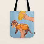 Hot Dog Dachshund Retro Pop Vintage-inspired art Tote Bag Gallery Image 1