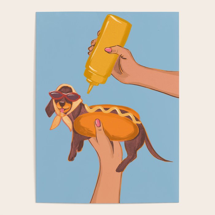 Hot Dog Dachshund Retro Pop Vintage-inspired art Poster Gallery Image 4