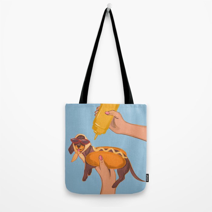 Hot Dog Dachshund Retro Pop Vintage-inspired art Tote Bag Gallery Image 2