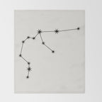 Aquarius Zodiac Star Constellation Line Art White Throw Blanket Gallery Image 2