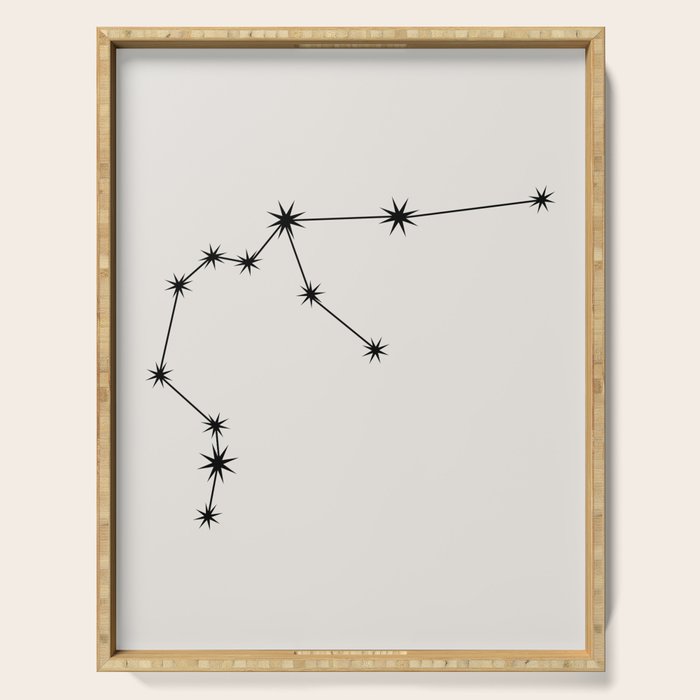 Aquarius Zodiac Star Constellation Line Art White Serving Tray Gallery Image 1