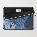 Garden Lilac Flower Painting in Navy Blue Laptop Sleeve Gallery Image 2