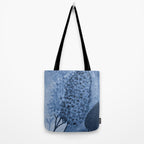 Garden Lilac Flower Painting in Navy Blue Tote Bag Gallery Image 2