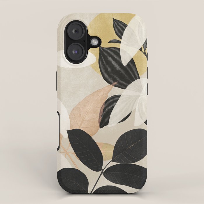 Minimal Abstract Art Tropical Leaves 2 iPhone Case Gallery Image 1