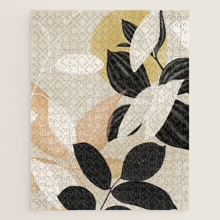 Minimal Abstract Art Tropical Leaves 2 Jigsaw Puzzle Gallery Image 1