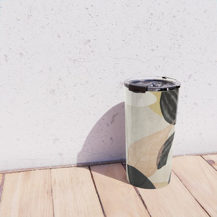 Minimal Abstract Art Tropical Leaves 2 Travel Mug Gallery Image 4