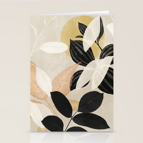 Minimal Abstract Art Tropical Leaves 2 Stationery Card Gallery Image 1
