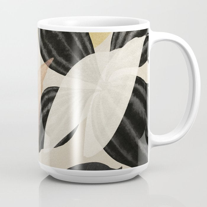Minimal Abstract Art Tropical Leaves 2 Coffee Mug Gallery Image 2